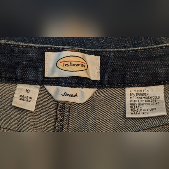 Talbot Stretch Women's high rise blue medium wash jeans Capri button snap sz 10 - Picture 9 of 9